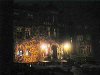 Exterior of hotel at night